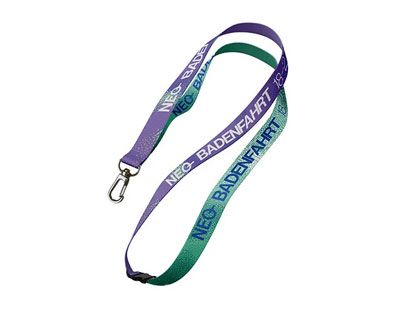 Badenfahrt-Lanyard violett/türkis